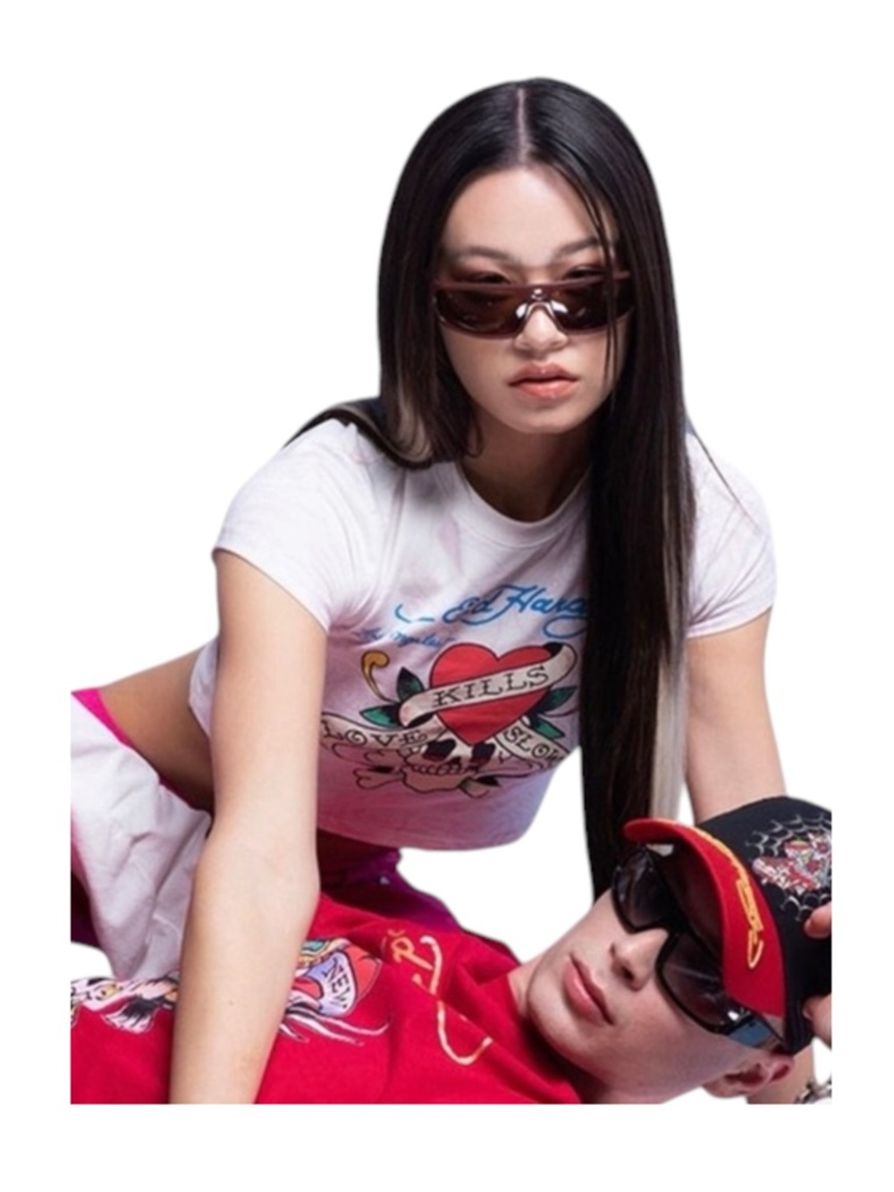 HTF: new Y2K Ed Hardy ❤︎︎ Iconic True Love Tattoo Tee ❤︎︎ Dirty White Grunge T - Picture 3 of 16